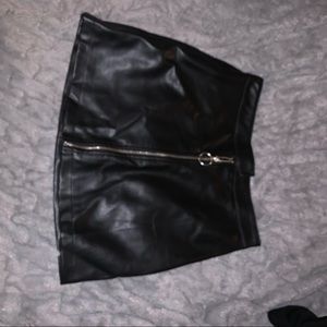 Black leather skirt